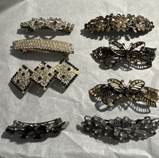 vintage hair barrettes lot Of 8.