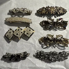 vintage hair barrettes lot Of 8.