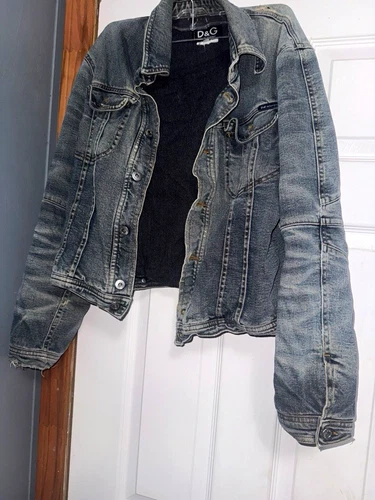 Dolce & Gabbana womens medium  Gray Denim Jean Jacket M Button Closure Pockets - product listing photo