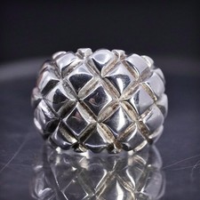 size 6, vintage sterling silver 925 handmade dome statement band ring