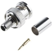 2pc RS PRO 5464869 Straight Cable Mount BNC Connector 75 Ohm Crimp Term. Ni