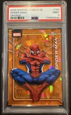SPIDER-MAN 2026 TOPPS CHROME SAPPHIRE MARVEL COMICS ORANGE /25 #163 PSA 9