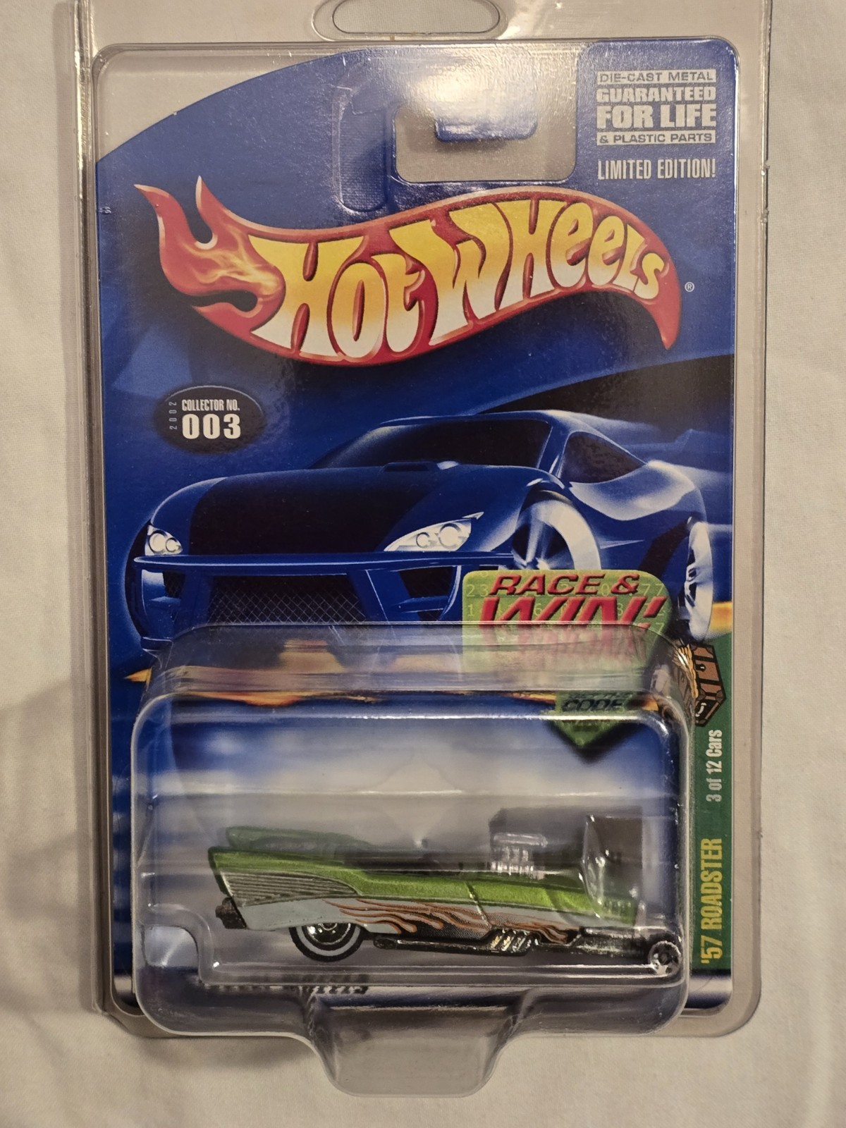 2002 Hot Wheels Treasure Hunt '57 Roadster Whitwall Real Riders #3/12