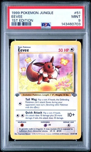 1999 POKEMON JUNGLE 1ST EDITION #51 EEVEE PSA 9