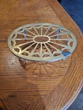 Large Brass Trivet Four Legs Marked As 14 Underneath 255mm L 170mm W 90mm High