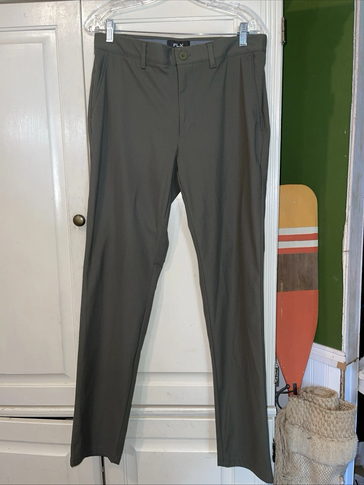 FLX Performance Pants Men 32x32 Green Golf Stretch Recycled Lightweight