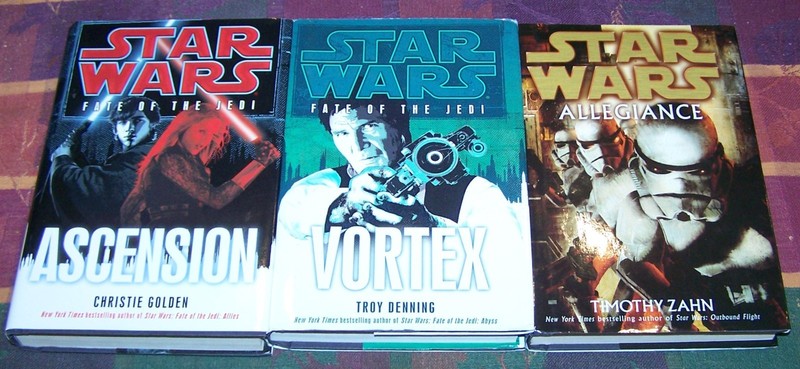 Star Wars SFBC Book Lot x3 Fate of the Jedi (Ascension, Vortex) & Allegiance