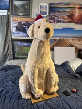 LIFESIZE Gemmy SINGING GOLDEN RETRIEVER -LAB Dog CHRISTMAS  FIGURE - RARE-🌟🔥