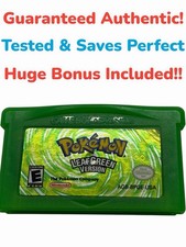 Pokemon Leaf Green Version Game Boy Advance GBA Authentic-Tested-Saves Extras
