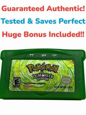 Pokemon Leaf Green Version Game Boy Advance (GBA) Authentic-Tested-Saves +Extras