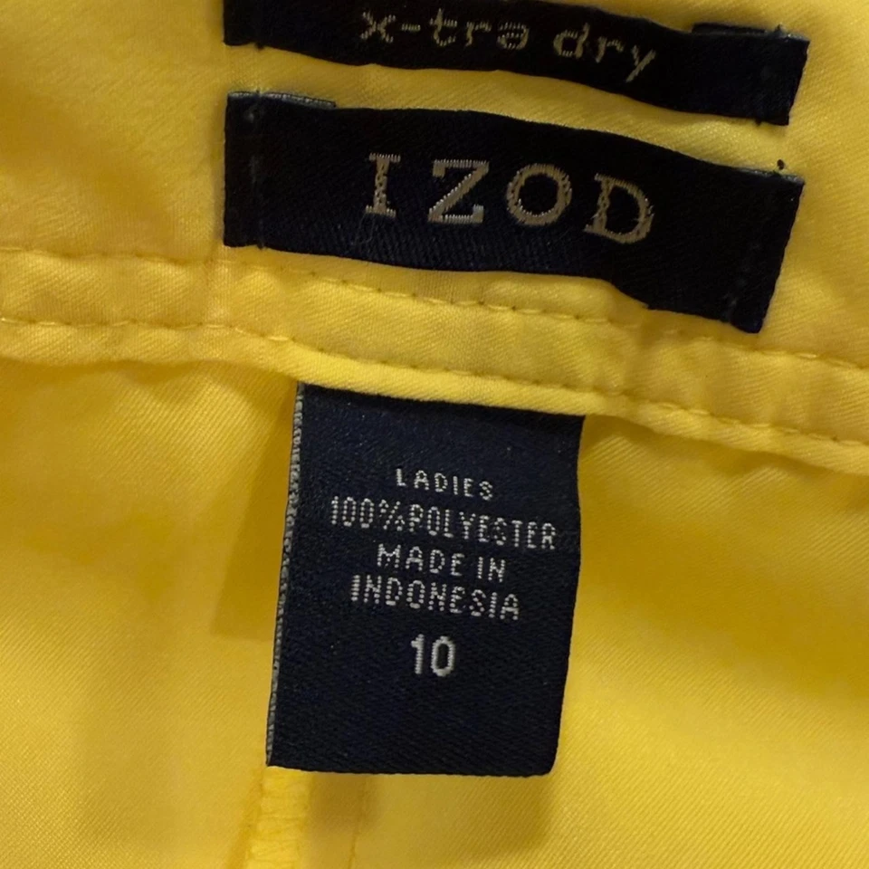 Skort Izod Amarillo Vibrante con Cremallera Lateral y Bolsillo para Monedas Cremallera Lateral Talla 10 Foto 4 de 4