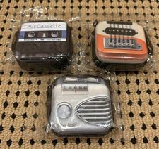 NEW Retro Theme AirPods Case Coin Wallet Ear Buds Zip Tin Box - Lot Of 3