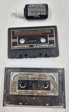 MEMOREX Cassette Head Cleaning Kit with Fluid Container and Cleaning Tape Used
