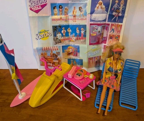 Vintage Barbie California Dream 80s Doll & Playset 25-Piece Lot Tropical