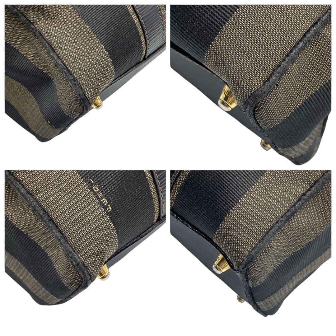 FENDI Hand Shoulder Bag Tote Purse 2way Pecan Canvas Leather Black Authentic thumbnail 14