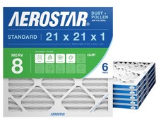 21x21x1 MERV 8 Pleated Air Filter, AC Furnace Air Filter, 6 Pack Actual Size...