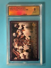 2000-01 Topps Chrome LA Lakers NBA Champs #85 w/ Kobe & Shaq Mint 9 🔥🔥