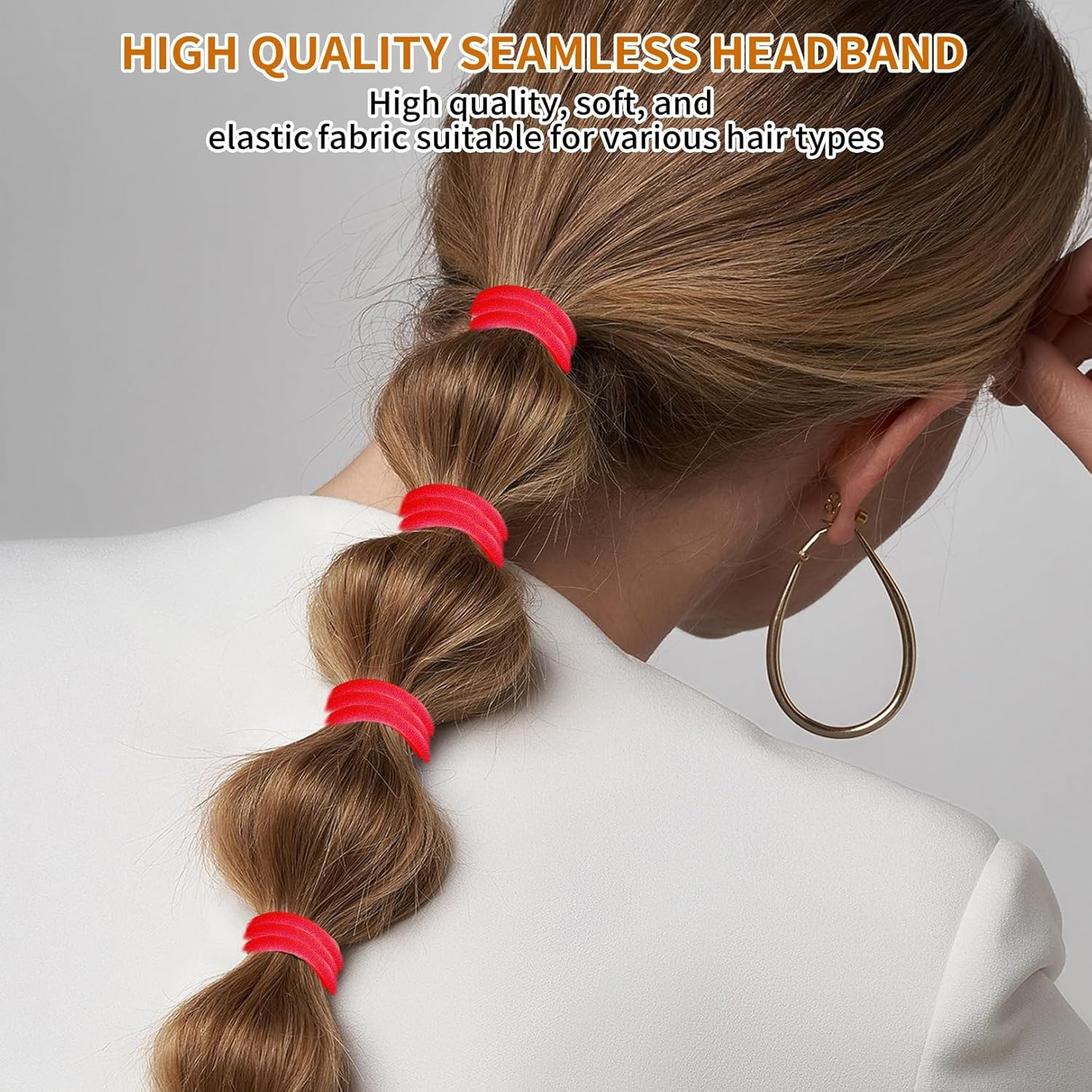 50 Pack Hair Bands for Women,Thick Bobbles Elastic Ties No Damage Hairbands Sof image 3