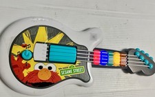 Sesame Street Elmo Guitar Lets Rock By Hasbro-2010-White-Light Up Keys-Works F/S
