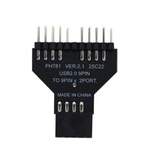 Mainboard USB 2.0 9Pin Female 1 To 2 Male Extension Adapter USB HUB Connector