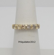 3/4CT Natural Diamond Shared Prong Anniversary Wedding Band Ring 14K Yellow Gold