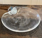 Steuben Signed George Thompson 8025 Crystal Glass Scroll Handle Plate Dish 8.5''
