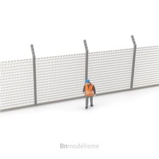 HO Grillage Militaire avec Piquets Lot 1m, 1/87 H0 Décor Clôture Défense Barbelé