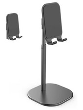 Black Portable Tablet And Phone Stand, Extendable Holder, Tilting Adjustable