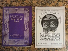 Priscilla Bead Work Sophie La Croix Old & New 2 Booklets Illustrated Vintage 