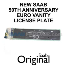 NEW SAAB 50th Anniversary Euro Vanity License Plate - VERY RARE NLA