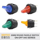 MINI ROUND PADDLE TOGGLE SWITCH Full LED 12v On Off SPST Rocker Switch Colours