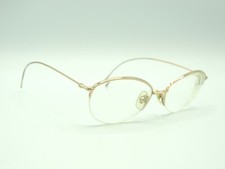 Vintage Perry Ellis Metal Half Rim Cate Eye Gold Eyeglass Frames Japan 54 17