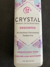 CRYSTAL Unscented Mineral Enriched Deodorant Spray 4 fl oz NEW