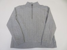 Orvis Sweater Mens XL 1/4 Zip Elbow Patch Gray Knit Thermal Pullover Outdoors
