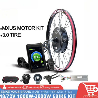 48V 1000-2000W 72V 3000W MTB E-Bike Conversion Kit 20-29'' 700C 3 Tire Motor Kit