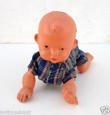 1940 Rare Vintage Old Wind Up Baby Crawling Toddler Celluloid Working Toy Japan