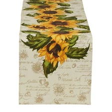 Rustic Sunflowers 72in Cotton Table Runner
