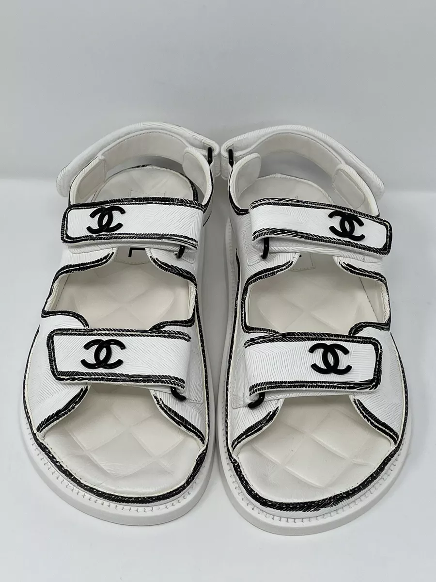 chanel white sandals