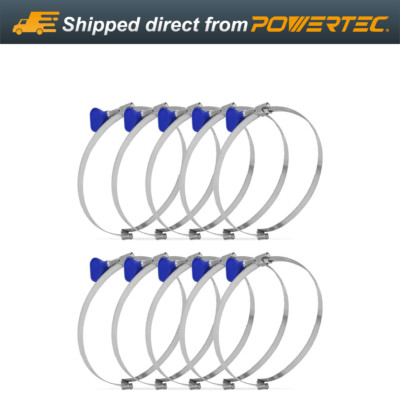 POWERTEC 4'' Left Hand Keyed Bridge Clamps Easy Turn Thumb Screw Hose Clamps 10PK