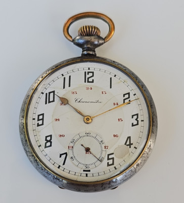 Antike Chronometre Solidor Depose Taschenuhr Pocket Watch Läuft -Spz3