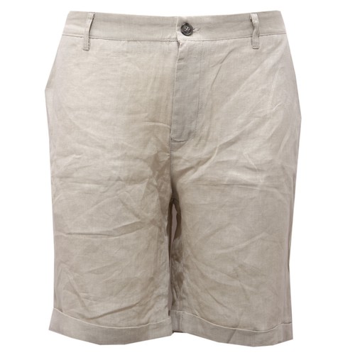 4347AF  bermuda uomo OUTFIT ITALY light grey linen short pant man - Afbeelding 1 van 4