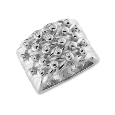Sterlingsilber Extra Extra Schwerer 5-Reihen Keeper-Ring