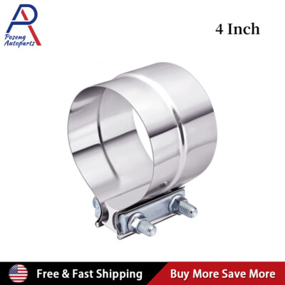 4" Inch Stainless Steel Lap Joint Exhaust Clamp Muffler Sleeve - Foto 9