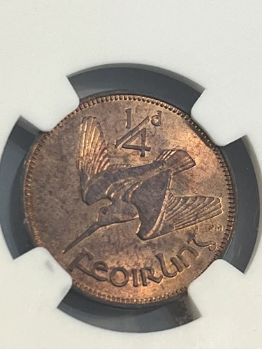Ireland 1/2 Penny 1949 NGC MS 64 RB