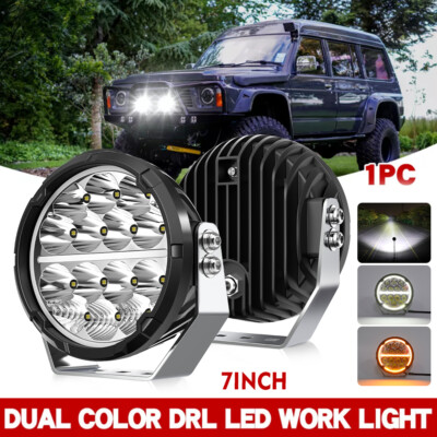 7'' Rund LED Arbeitsscheinwerfer Dual Farbe DRL Für LKW Offroad Nebellicht 12/24V