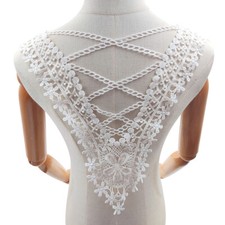 1 Pc Embroidered Lace Applique Patch Hollow Out Back Chest Trims DIY Dress