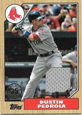 2022 Topps Series 1 DUSTIN PEDROIA 1987 Topps Baseball Relic - RED SOX - 87R-DP 