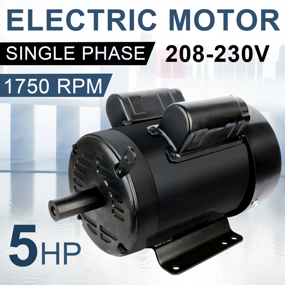 5HP Electric Motor for Air Compressor Single Phase 1750RPM TEFC CW/CCW IP54 - Image 2 of 4