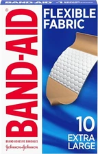 Johnson & Johnson Band-Aid Extra Large Fabric Adhesive Bandages, 10 Count