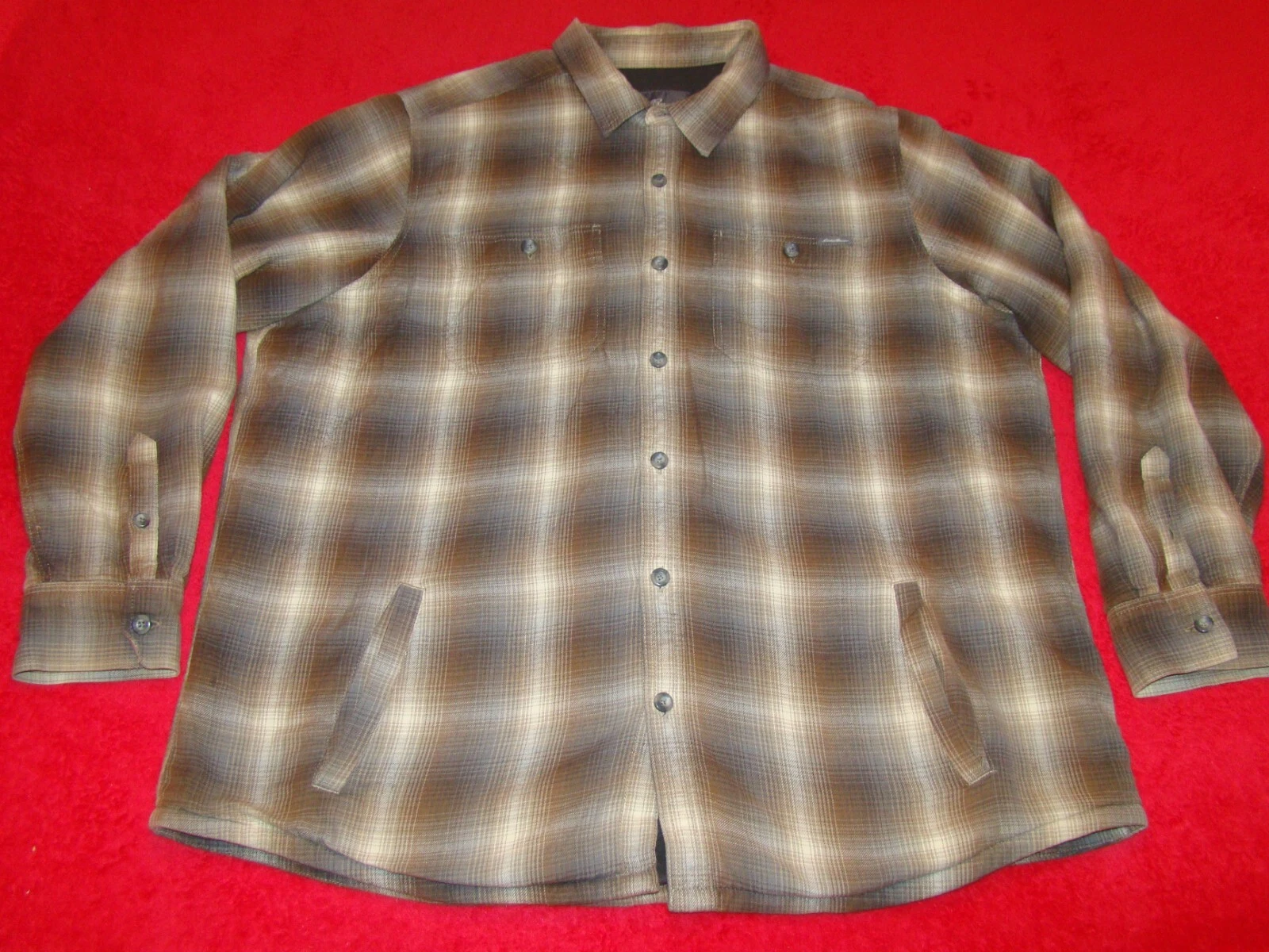 Eddie Bauer Mens Size 2XL Fleece Lined Flannel Shirt Plaid Outdoor Shacket
Opens in a new window or